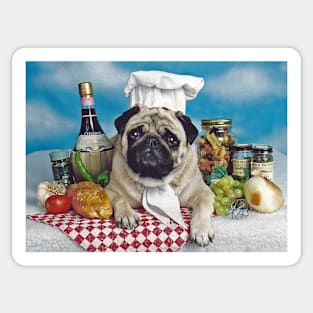 Pug Dog Cook Chef Sticker